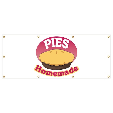 Signmission Pies Homemade Banner Heavy Duty 13 Oz Vinyl with Grommets Single Sided B-96 Pies Homemade